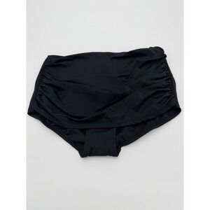 Black Suddenly Slim Catalina Skirted Swimsuit Bottom-Ruched Sides-Small-New